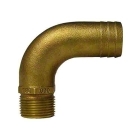 Groco FFC-1125 1 Inch NPT x 1-1/8 Inch Hose Barb Full Flow 90 Degree Bronze Fitting