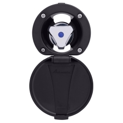 Trinidad Recessed Shut-Off Valve, Chrome/Black | Ambassador Marine 136-0209-CK