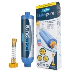 Camco 40043 TastePURE Water Filter with Flexible Hose Protector