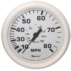 Faria Beede Instruments 33113 Dress White 80 MPH Speedometer 