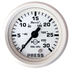 Faria Beede Instruments 13108 Dress White Water Pressure Gauge