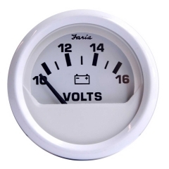 Faria Beede Instruments 13120 Dress White Voltmeter Gauge