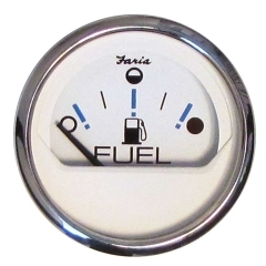 Faria Beede Instruments 13818 Chesapeake White SS Fuel Level Gauge 