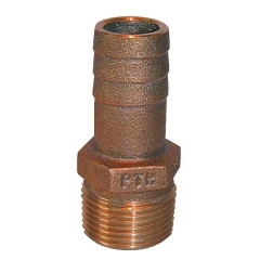 Groco PTH-1250 1-1/4 In. NPT x 1-1/4 In. Hose Barb Bronze Pipe-to-Hose Adapter