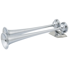 12 Volt Chrome Plated Dual Trumpet Air Horn | Marinco 11106