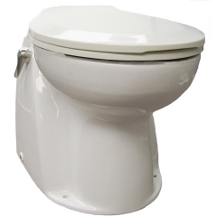 Raritan AVLWR01202 Atlantes Toilet with Elongated Bowl, 12V - Raw Water with Momentary Handle Control 