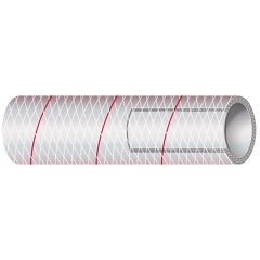 Sierra 116-162-0586-1 5/8 in. all clear PVC tubing with red tracer per foot