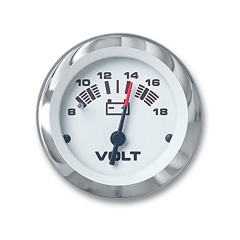 Sierra 65506PLido Series Voltmeter Gauge - 8-18 VDC