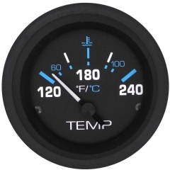 Sierra 68401P Eclipse Series Water Temperature Gauge - 120-240 degrees